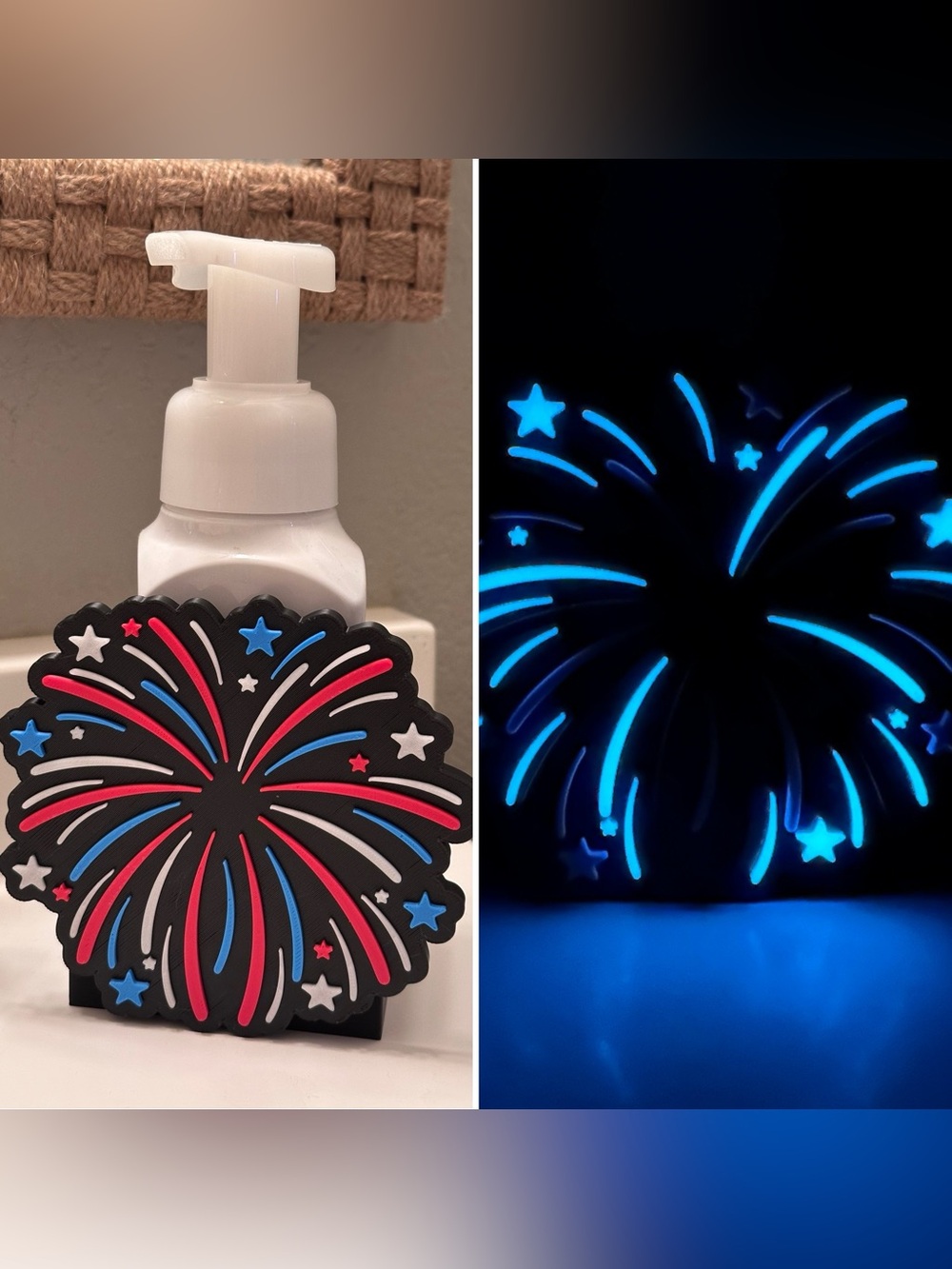 GLOW IN THE DARK 4th of July Firework Soap Holder for Bath & Body Works Bottles